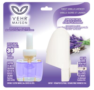 A00895 : Vehr A00895 : Produits ménagers - Papier essuie-tout - Plug Inn Vanille & Lavande (mauve) VEHR,PLUG INN vanille & lavande (mauve),12/cs