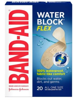 A15761 : Band aid A15761 : Hygiène et santé - Pansements - Plasters Water Block BAND AID, plasters WATER BLOCK, 12 x 20 un