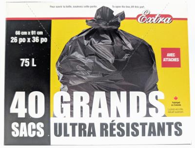 A180 : Extra A180 : Produits ménagers - Sacs à ordures - Sac  Ext. (26 X 36) BoÎte EXTRA, SAC  EXT. (26 x 36) BOÎTE,12 x (40 un/bte)
