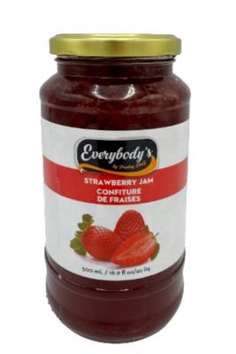 C715-OU : Everybody's C715-OU : Déjeuner et collations - Tartinades - Conf.(pure)  Fraises EVERYBODY'S, CONF.(pure)  FRAISES , 12 x 500ML
