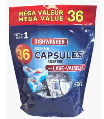 CA1222-OU : Finish CA1222-OU : Produits ménagers - Produits nettoyants - Deter. (tabl.)lave Vais. FINISH, DETER. (tabl.)LAVE VAIS., 16 sacs de 36 UN