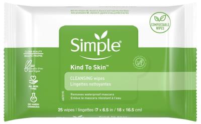 CA464 : Simple CA464 : Hygiène et santé - Savons et gels douche - Lingettes Demaq. Peau Sens. SIMPLE,lingettes demaq. peau sens., 12 x (2 x 25 UN)