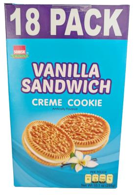 CB8756-OU : Sobisk CB8756-OU : Déjeuner et collations - Biscuits - Biscuit Sandwich Vanille (18) SOBISK, BISCUIT SANDWICH vanille (18),12 x 288G (ANG)