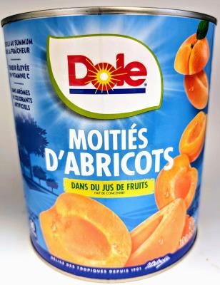 CF190-OU : Dole CF190-OU : Déjeuner et collations - Fruité - Abricots En MoitiÉs (jus) DOLE,ABRICOTS EN MOITIÉS (jus) ,6 x 2.84L