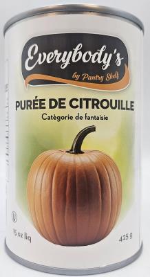 CF8125 : Everybody's CF8125 : Conserves et bocaux - Légumes - PurÉe De Citrouille EVERYBODY'S,PURÉE DE CITROUILLE,24 x 425G