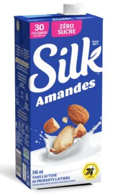 CG4979-OU : Silk CG4979-OU : Déjeuner et collations - Fromage - Lait Amandes Original Non Sucré SILK, LAIT AMANDES ORIGINAL non sucré, 6 x 946 ML