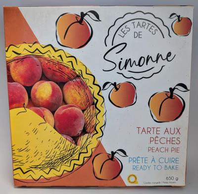 CG5495-OU : Simonne CG5495-OU : Confiseries - Bonbons - Tarte Aux PÊches Non Cuite SIMONNE, TARTE AUX PÊCHES non cuite, 10 x 650g