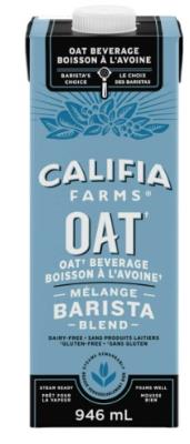 CG5979-OU : Califia farms CG5979-OU : Breuvages - Boissons énergisantes - Boisson Avoine (barista) CALIFIA FARMS,BOISSON AVOINE (barista),6 x 946 ML