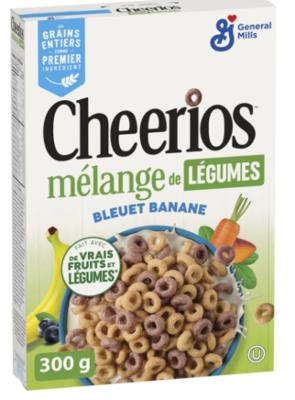CG6134 : Cheerios CG6134 : Déjeuner et collations - Céréales - Mél. Légumes Bleuet & Banane CHEERIOS ,mél. légumes bleuet & banane,12 x 300G