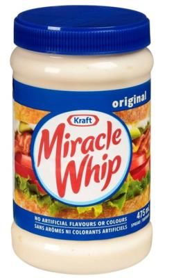 CH0010-S : Kraft CH0010-S : Condiments - Mayonnaise - Miracle Whip Sauce Salade KRAFT, MIRACLE WHIP sauce salade, 12 x 475ml