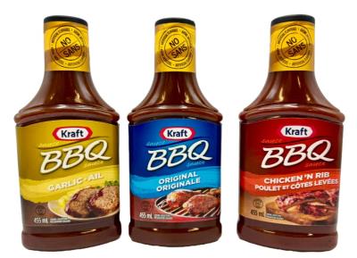 CH314 : Kraft CH314 : Condiments - Sauces - Sauce Bbq Assorties (1/2 Pal.) KRAFT,SAUCE BBQ ASSORTIES (1/2 PAL.) , 500 x 455ml