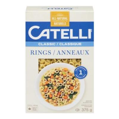 CN06-OU : Catelli CN06-OU : Pâtes, riz et nouilles - Macaroni - Pates Anneaux CATELLI, PATES ANNEAUX, 12 x 375g