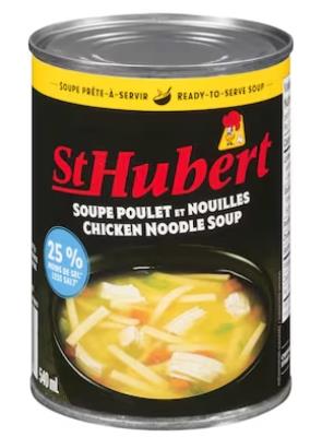 CS0033 : St-hubert CS0033 : Conserves et bocaux - Soupes - Soupe Poulet & Nouilles ST-HUBERT,SOUPE POULET & NOUILLES, 24 x 540 ML