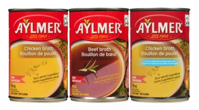 CS0220 : Aylmer CS0220 : Conserves et bocaux - Soupes - Bouillon Assor.. (1/2 Pal.) AYLMER, BOUILLON ASSOR.. (1/2 PAL.), 960 UN x 398 ML