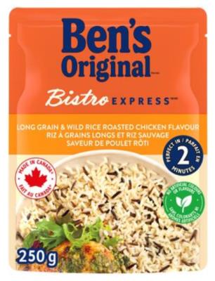 CS83 : Ben's CS83 : Pâtes, riz et nouilles - Couscous - Riz Grain Long Sauvage Et Poulet Rôti BEN'S, RIZ GRAIN LONG sauvage et poulet rôti, 12 x 250g