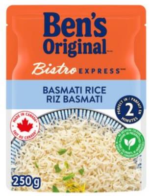 CS877 : Ben's CS877 : Noix et graines - Riz - Riz Bistro Express Basmati BEN'S, RIZ BISTRO EXPRESS basmati, 12 x 250g