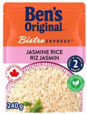 CS888 : Ben's CS888 : Pâtes, riz et nouilles - Couscous - Riz Bistro Express Jasmin BEN'S, RIZ BISTRO EXPRESS jasmin, 12 x 240g